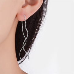 fashion simple hand-curved wave-shaped long earrings