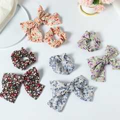 Korean style bowknot floral fabric hair scrunchies