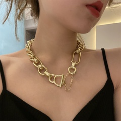 fashion thick chain OT buckle necklace