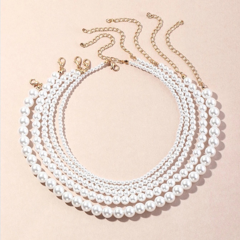Retro geometrische Perlenlegierung Halskette Grohandel