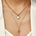 fashion simple snake lock pendant double necklacepicture6