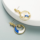 Korean Style Fashion Geometric Star Moon Alloy Oil Drop Earringspicture9