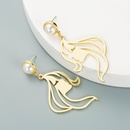 retro hollow metal face shape pearl earringspicture10