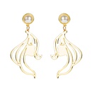 retro hollow metal face shape pearl earringspicture13
