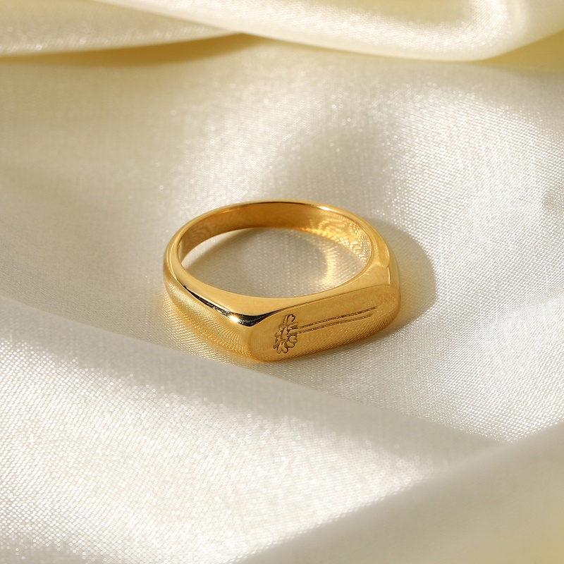 Mode vergoldeten Edelstahl geschnitzten Ring Grohandel