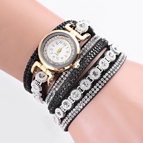 Korean fashion diamond-studded velvet woven bracelet watch wholesale NHSR357408's discount tags