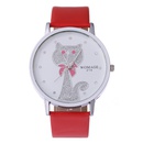 Reloj de gato de diamantes lindo casual de moda coreanapicture14