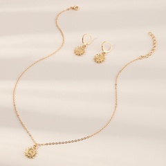 Korean style alloy flame pendant children's necklace earrings set