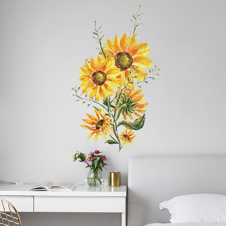 fashion painted sunflower bedroom living room porch wall stickers's discount tags