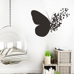 Stickers muraux décoratifs de porche de chambre à coucher papillon de couleur pure simple
