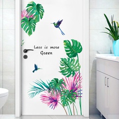 fashion fresh tropical green plants bird decoration wall sticker