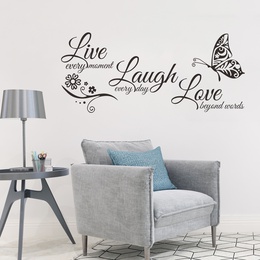 einfache englische Slogan Schmetterling Schlafzimmer Veranda Wandaufkleberpicture12