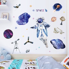 autocollants de décoration de porte de chambre d'astronaute de l'espace de mode