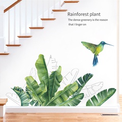stickers muraux de porche de chambre à coucher plantes vertes tropicales à la mode