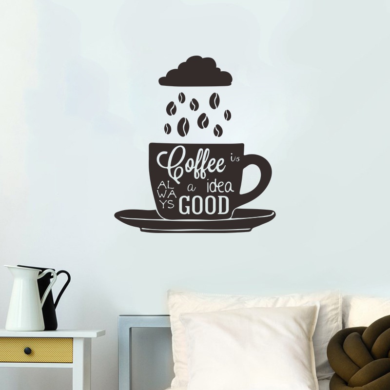 einfache Kaffee Schlafzimmer Veranda Wandaufkleber selbstklebend