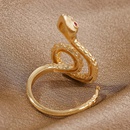 Mode vergoldet Schlange Kupfer eingelegt Zirkonium offenen Ringpicture11