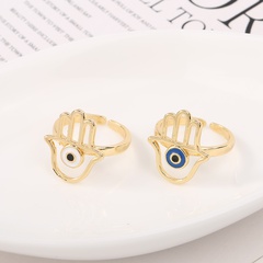 Retro Copper Palm Eye Dripping Open Ring Wholesale