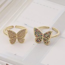 fashion copper microinlaid diamond butterfly adjustable opening ringpicture10