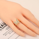 fashion copper microinlaid diamond butterfly adjustable opening ringpicture11