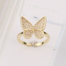 fashion copper microinlaid diamond butterfly adjustable opening ringpicture13