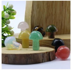 Crystal agate semi-precious stones mini mushroom pendent wholesale