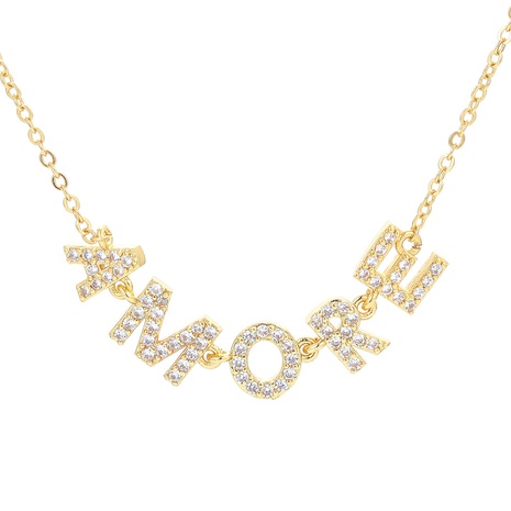 collier de chaîne de la clavicule avec pendentif lettres anglaises zircon de mode's discount tags