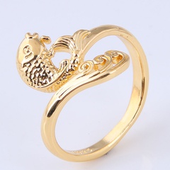 Korean fashion new style fish open copper ring
