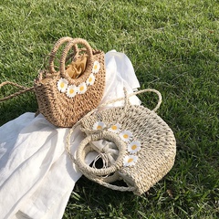 Summer woven tote bag daisy shoulder bag fashion messenger straw woven bag