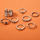 fashion diamond creative twist love flower alloy ring 8piece setpicture10