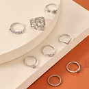 fashion diamond creative twist love flower alloy ring 8piece setpicture12