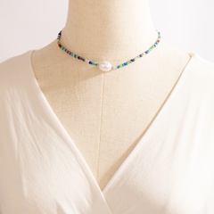 new bohemian fashion pearl rice bead necklace