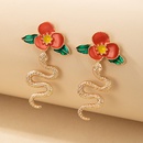 New Fashion Snake Shaped Oil Drop Flowers Alloy Stud Earringspicture9