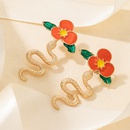 New Fashion Snake Shaped Oil Drop Flowers Alloy Stud Earringspicture10