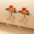 New Fashion Snake Shaped Oil Drop Flowers Alloy Stud Earringspicture11