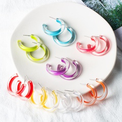 fashion new style Candy C-shaped Acrylic Earrings