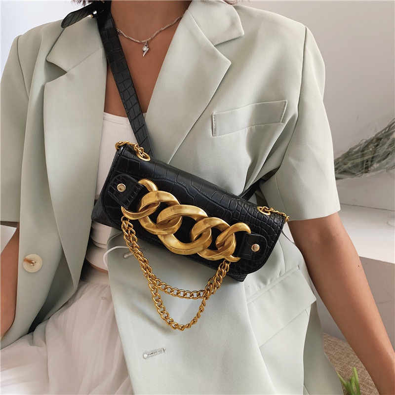 Fashion acrylic thick chain chest bag