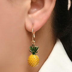 style de mode nouvelles boucles d'oreilles ananas en alliage d'huile de goutte de fruits