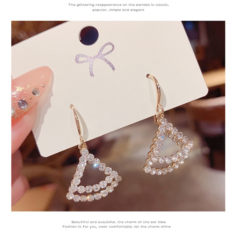 fashion new style Fanshaped diamond rhinestones earrings