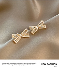 neue Modestil Perlen Zirkon Bowknot Ohrringe