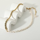 Natural Freshwater Pearl Twist Chain Splicing 14K Gold Necklacepicture14