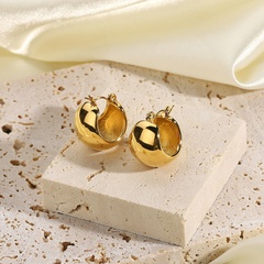 simple spherical gold-plated stainless steel earrings