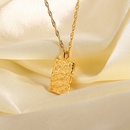 vintage bump pendant square goldplated stainless steel necklacepicture11