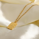 vintage bump pendant square goldplated stainless steel necklacepicture12