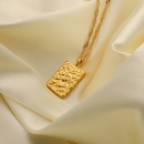 vintage bump pendant square goldplated stainless steel necklacepicture13