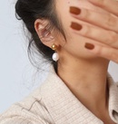 minimalist goldplated stainless steel pearl earringspicture9