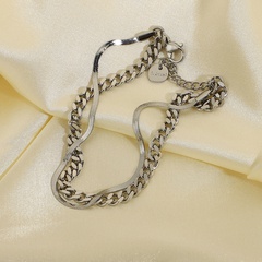 fashion double-layer flat snake chain stainless steel bracelet