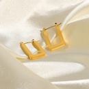 simple gold plating stainless steel square large hoop earringspicture13