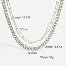 Cuban simple cross doublelayer 14K golden titanium steel necklacepicture18