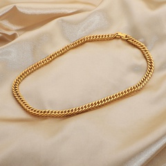 Cuban fashion 18K gold-plated stainless steel necklace