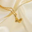 fashion round heartshaped butterfly 18K plated stainless steel necklacepicture13